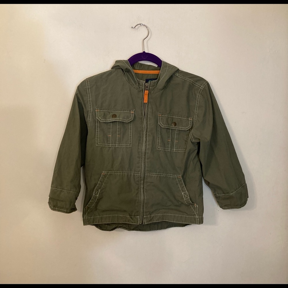 Mini Boden 100 percent cotton army green light weight jacket 5/6 years
